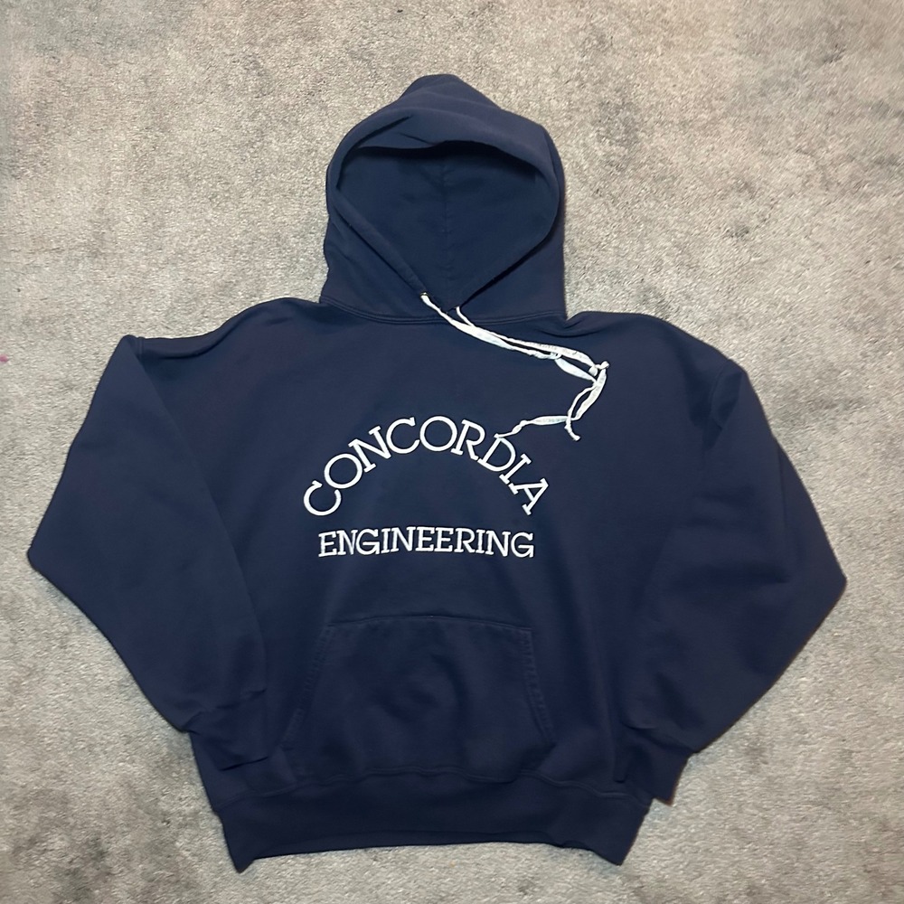 US Sweats Concordia Engineering Hoodie Men XL Navy Blue Collegiate Sweatshirt